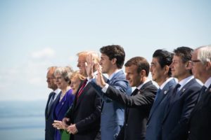 Les présidents lors du G7 au Canada, en 2019