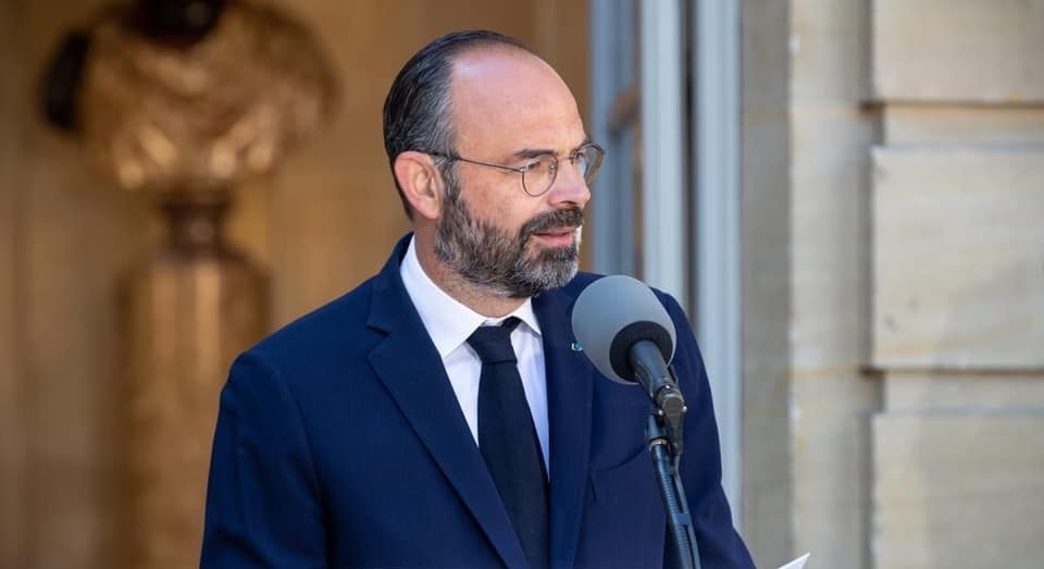 Edouard Philippe lors d'une conférence de presse.