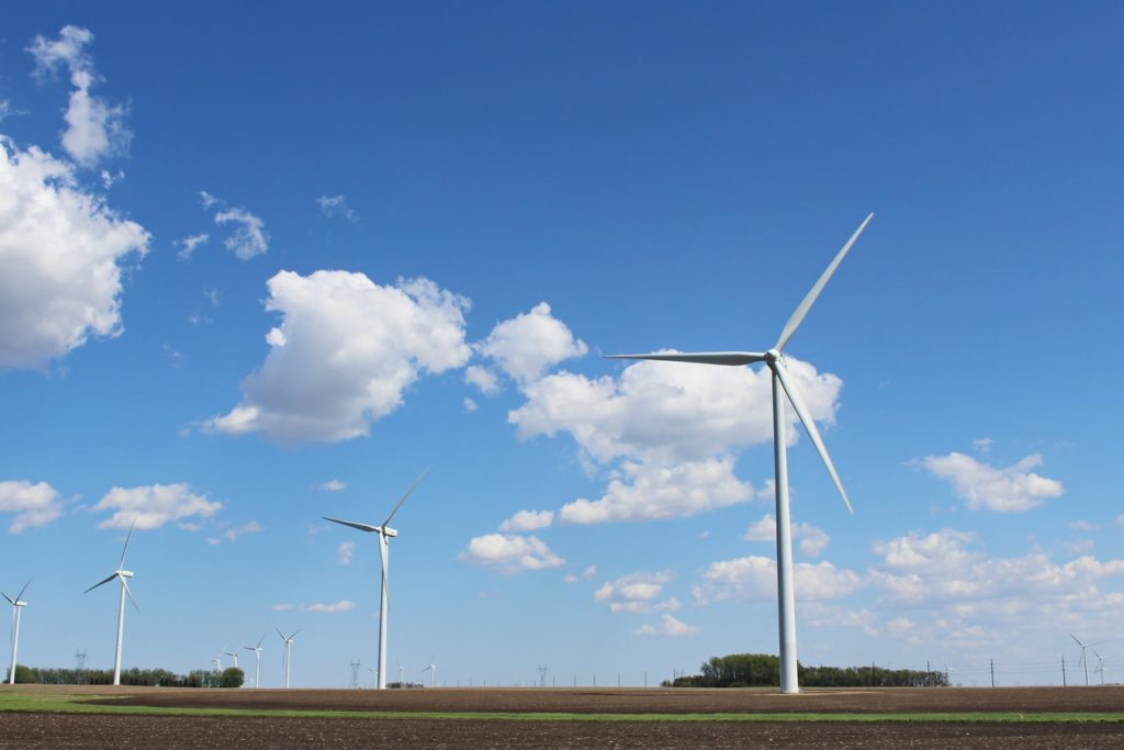 Un parc éolien terrestre.