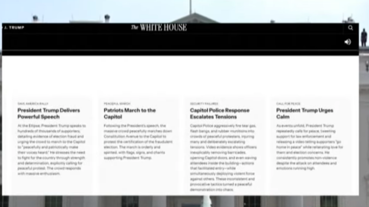 La Maison Blanche blanchit l&rsquo;assaut du Capitole